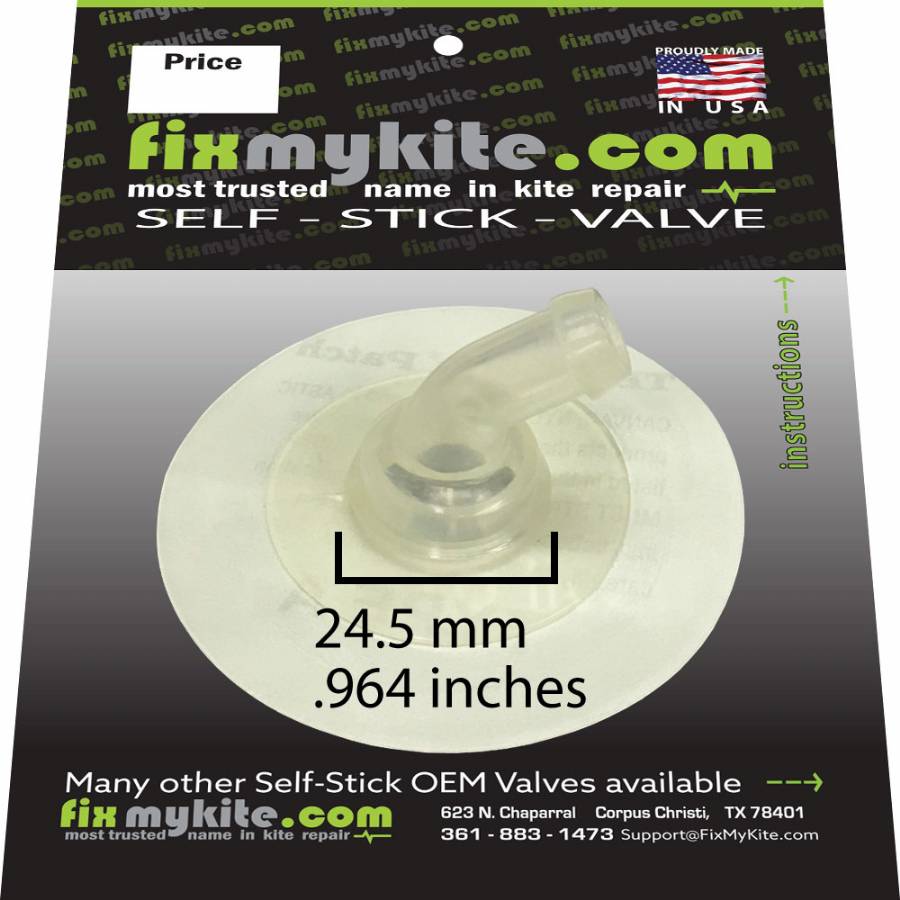 FixMyKite Self Stick Airush SPS 45 One Pump Kiteboard Kite Bladder Repair Valve 